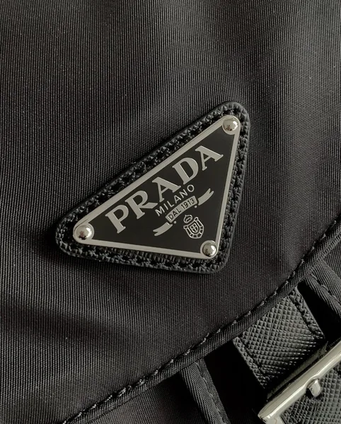 Prada Medium Backpack with Pouch in Black Re-Nylon product view 8