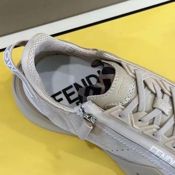 Fendi Beige/Black Flow Low-Top Sneakers product view 7