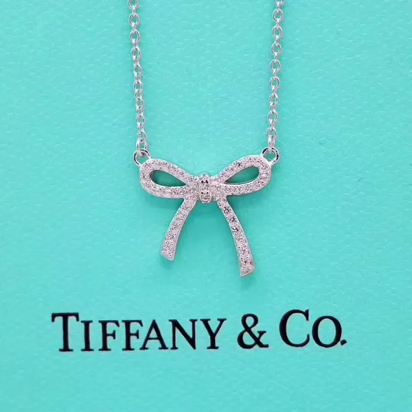 Tiffany & Co. Mini Pavé-Effect Bow Necklace Silver-Tone product photo