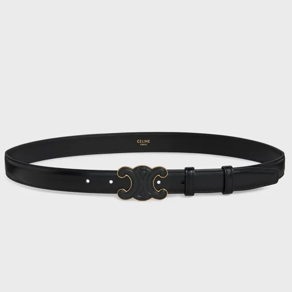 Celine Medium Cuir Triomphe Belt 25MM in Black Calfskin product photo