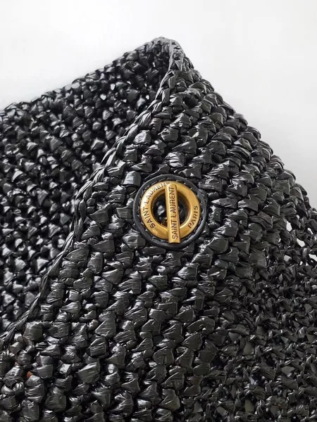 Saint Laurent Icare Maxi Tote Bag in Black Raffia product view 7