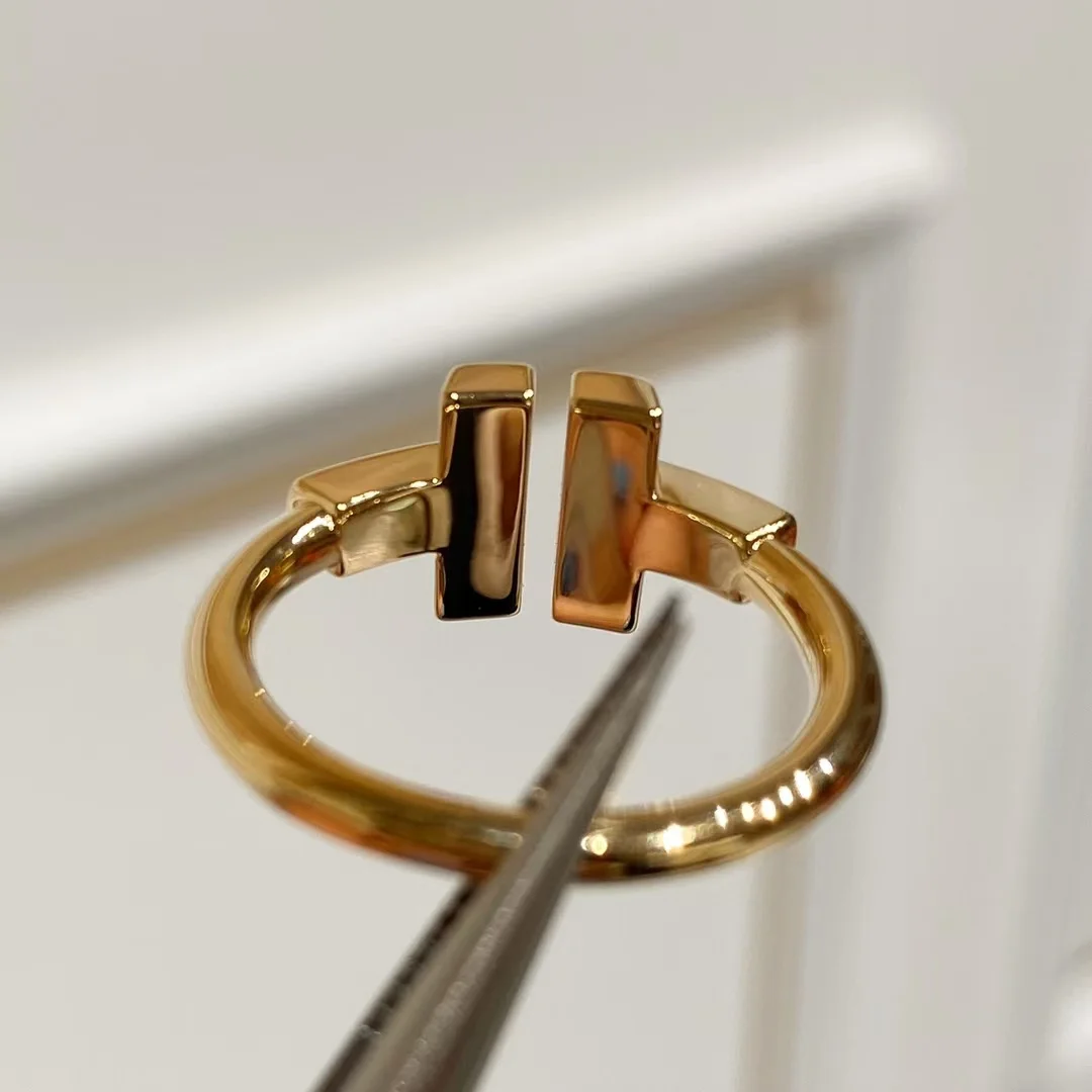 Tiffany & Co. Double T White Inlay Ring Rose-Tone product view 5