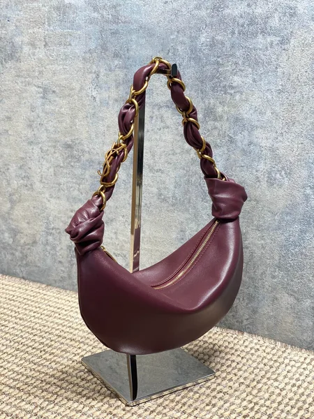 Saint Laurent Amalia Mini Hobo Bag — Burgundy product view 2