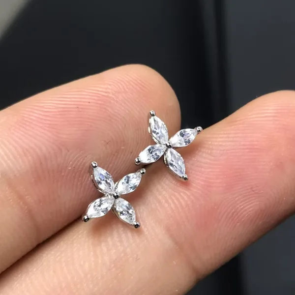 Tiffany & Co. Victoria Flower Stud Earrings Silver-Tone product view 2