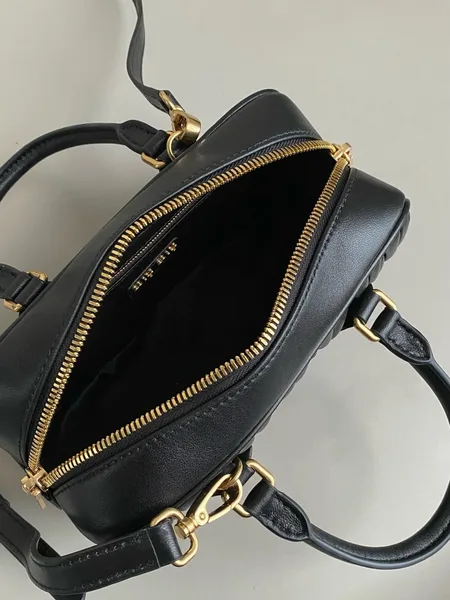 Miu Miu Arcadie Medium Bag in Black Matelasse Leather product view 8