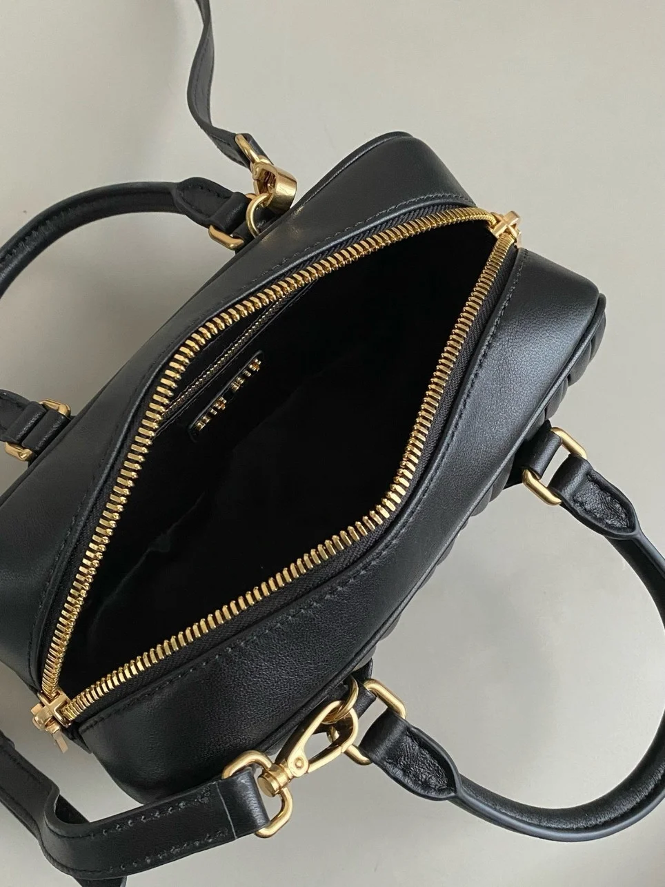 Miu Miu Arcadie Medium Bag in Black Matelasse Leather product view 8