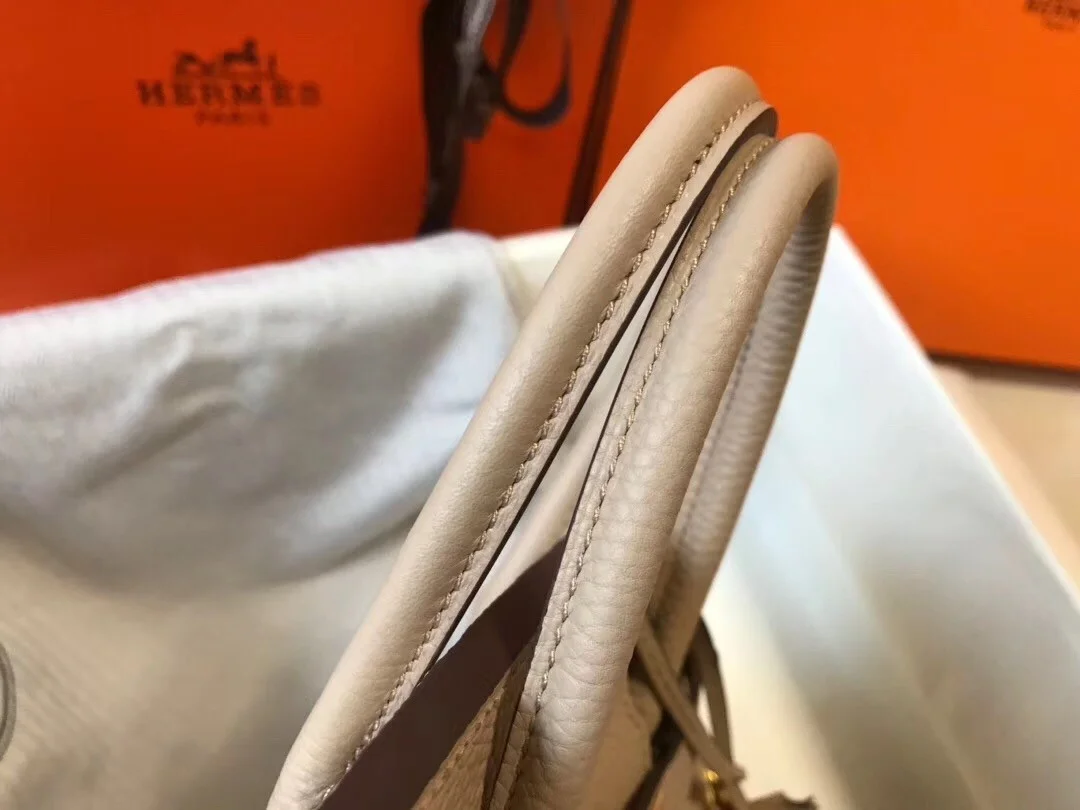 Hermes Birkin 25 Bag In Beige Clemence Leather with GHW product view 6
