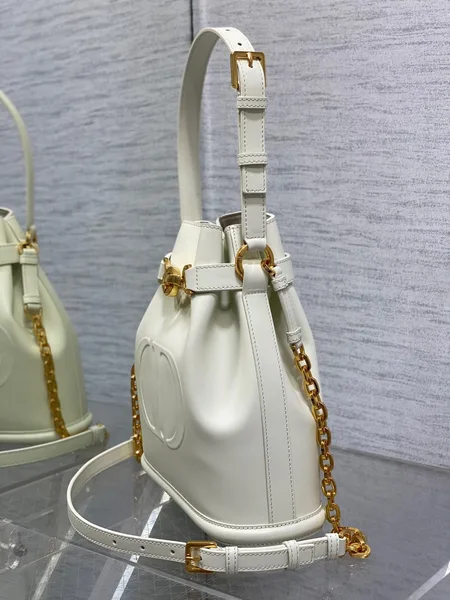Dior C’est Medium Bag in White Saddle Calfskin product view 3