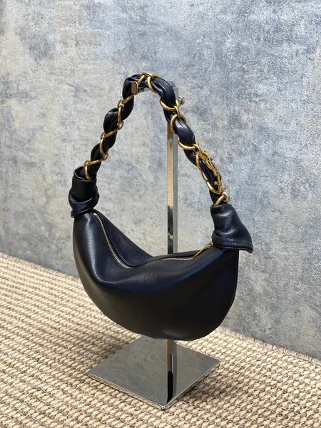 Saint Laurent Amalia Mini Hobo Bag — Black product view 2