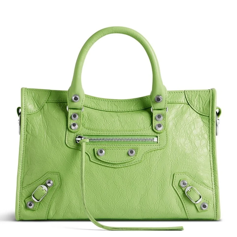 Balenciaga Le City Small Bag in Green Arena Lambskin product view 1