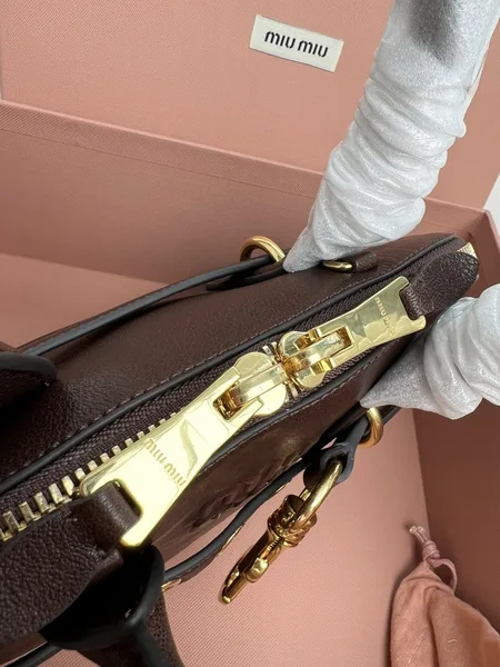 Miu Miu Aventure Small Top-handle Bag in Briarwood Nappa Leather product view 4
