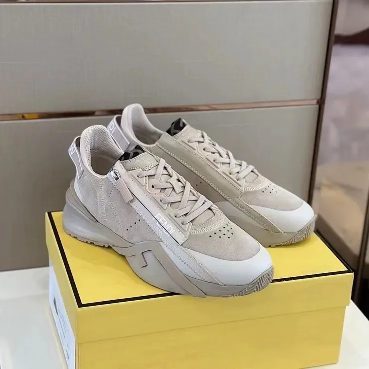 Fendi Beige/Black Flow Low-Top Sneakers product view 1