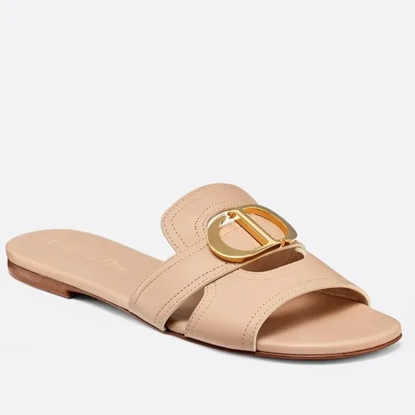 Dior 30 Montaigne Slides In Beige Calfskin product photo