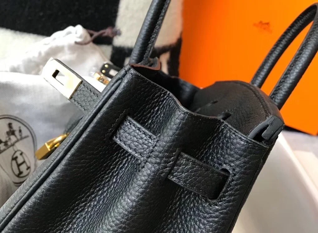 Hermes Birkin 25 Bag In Black Clemence Leather with GHW product view 2