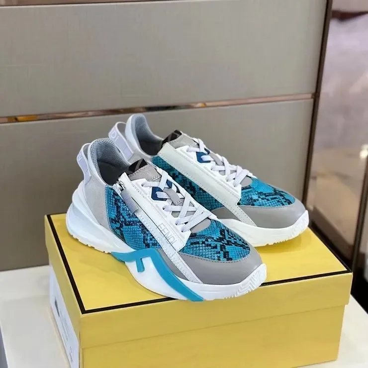 Fendi Flow Low-Top Sneakers in Blue/White product view 1