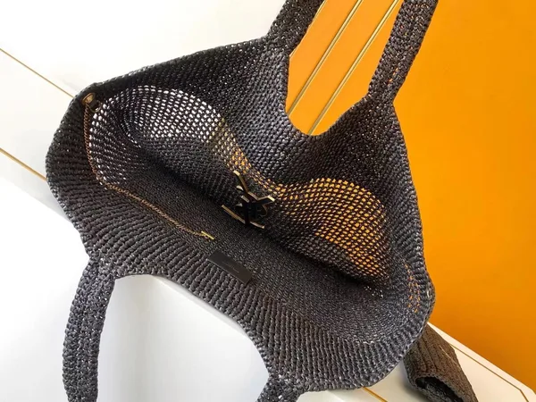 Saint Laurent Icare Maxi Tote Bag in Black Raffia product view 10