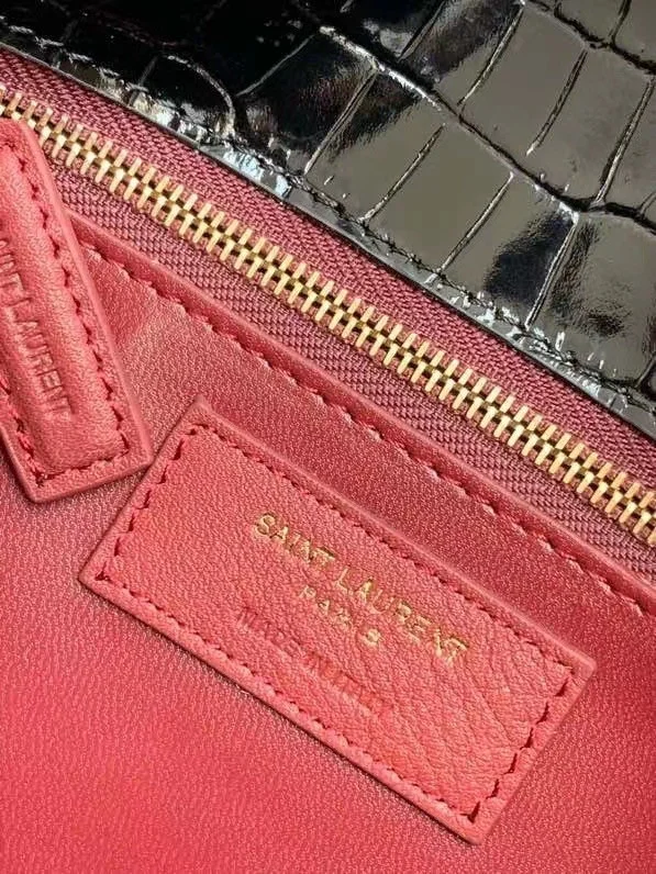 Saint Laurent Cassandra Medium Bag In Black Croc-Embossed Leather product view 9