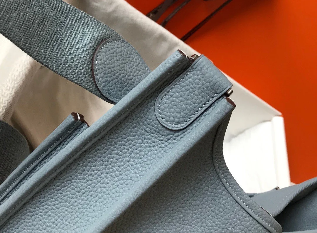 Hermes Evelyne III 29 Bag In Blue Lin Clemence Leather product view 7
