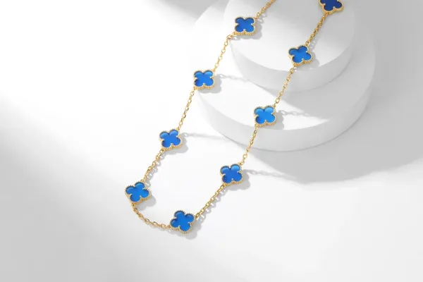 Van Cleef & Arpels Alhambra Blue Ten-Motif Gold-Tone Necklace product view 5