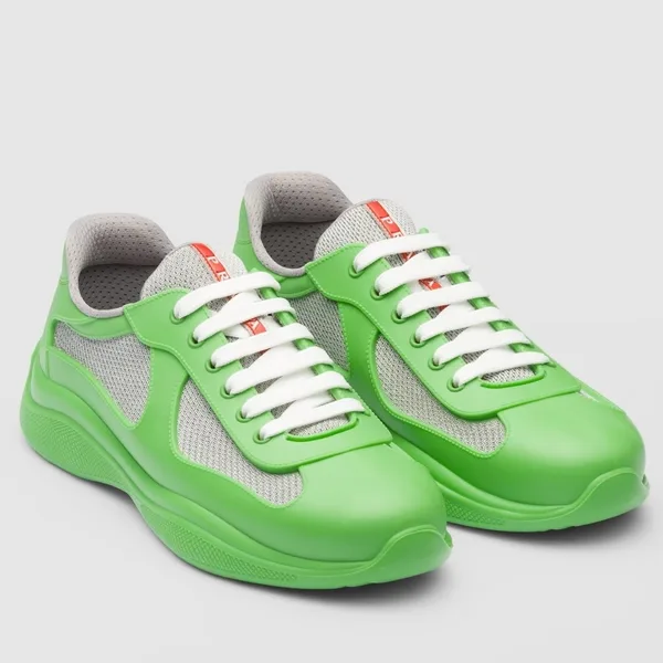 Prada America’s Cup Sneakers in Green Rubber and Bike Fabric product photo
