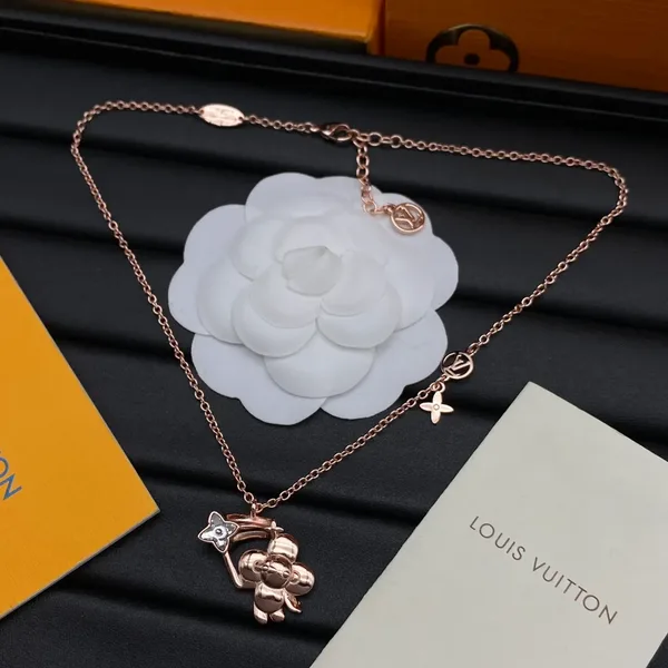 Louis Vuitton Rabbit Blossom Pendant Necklace Rose-Tone product photo