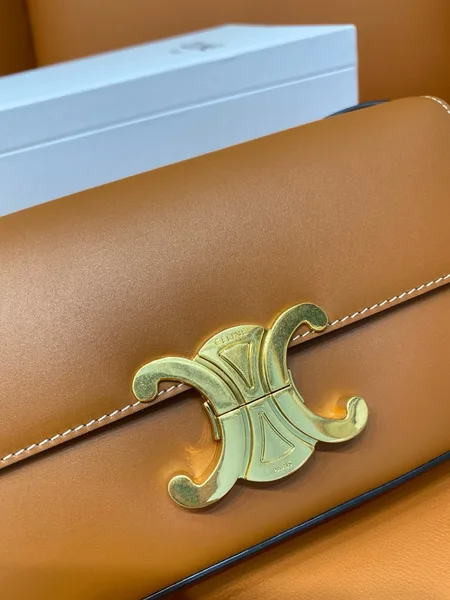 Celine Claude Shoulder Bag in Brown Calfskin product view 11