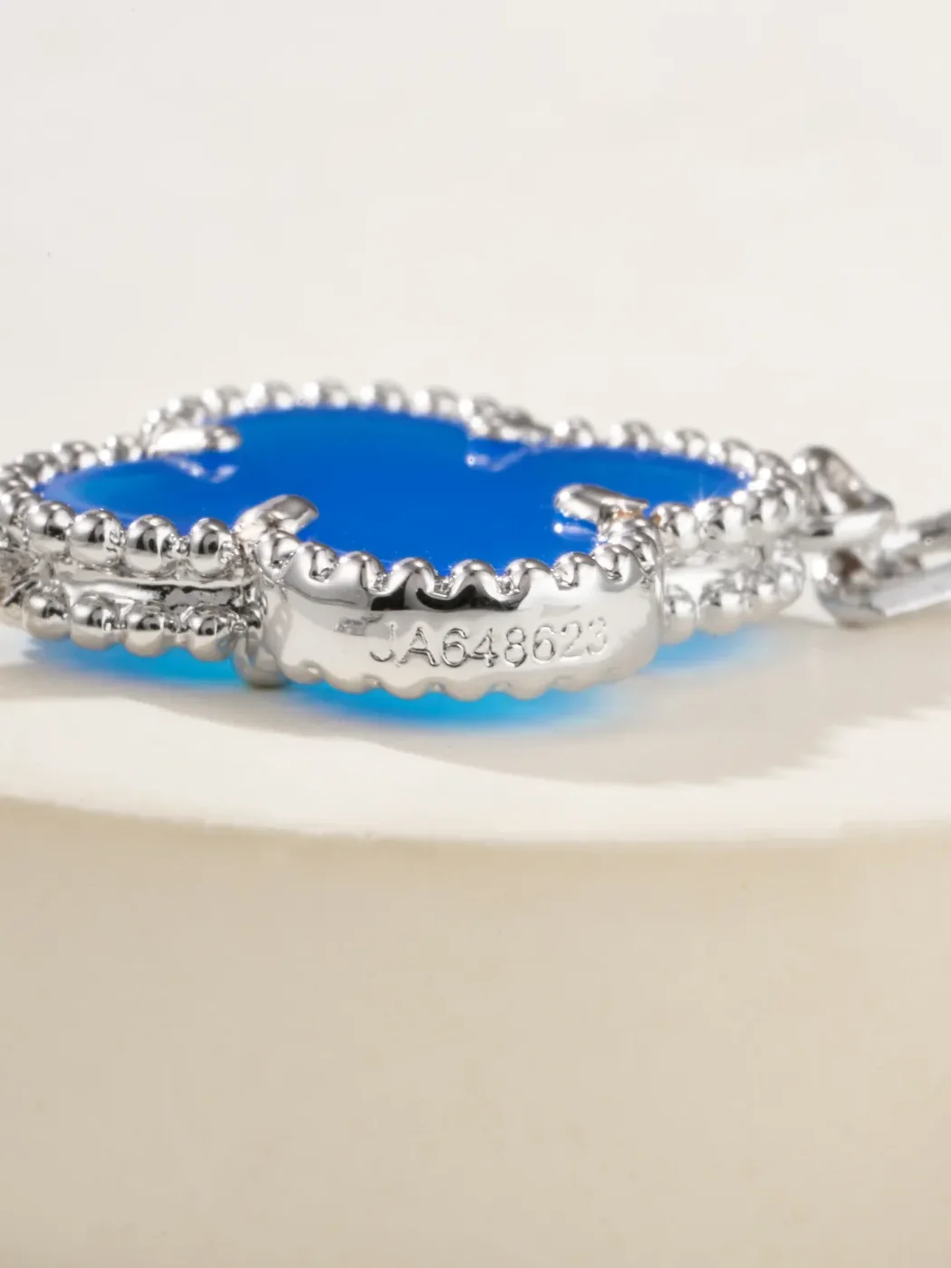 Van Cleef & Arpels Alhambra Blue Clover and Silver-Tone Knot Bracelet product view 9