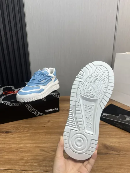 Versace Blue & White Leather Sneakers product view 8