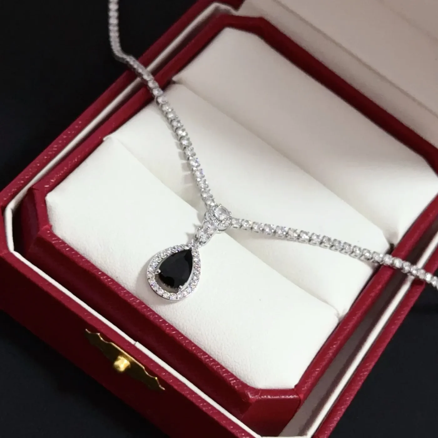 Cartier Black Pear-Shaped Silver-Tone Pendant Necklace product view 3
