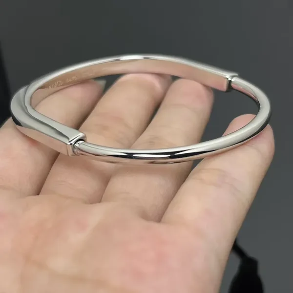 Tiffany & Co. Smooth Lock Hinged Bangle Silver-Tone product photo