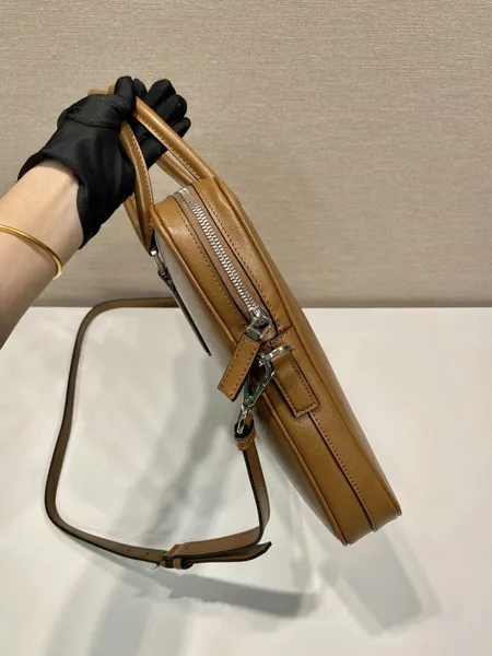 Prada Briefcase in Brown Saffiano Leather product view 8