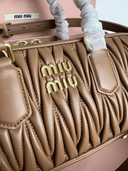 Miu Miu Arcadie Large Bag in Caramel Matelasse Leather product view 6