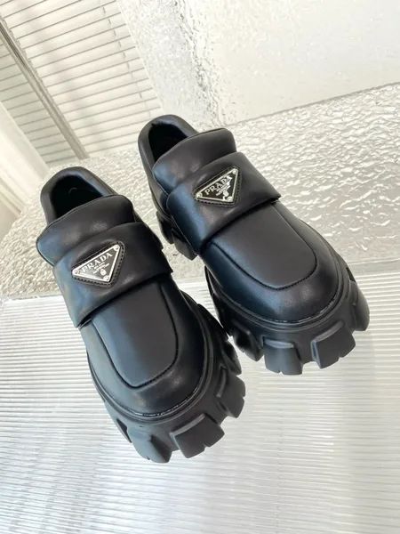 Prada Loafers in Black Soft Padded Nappa Leather product view 8