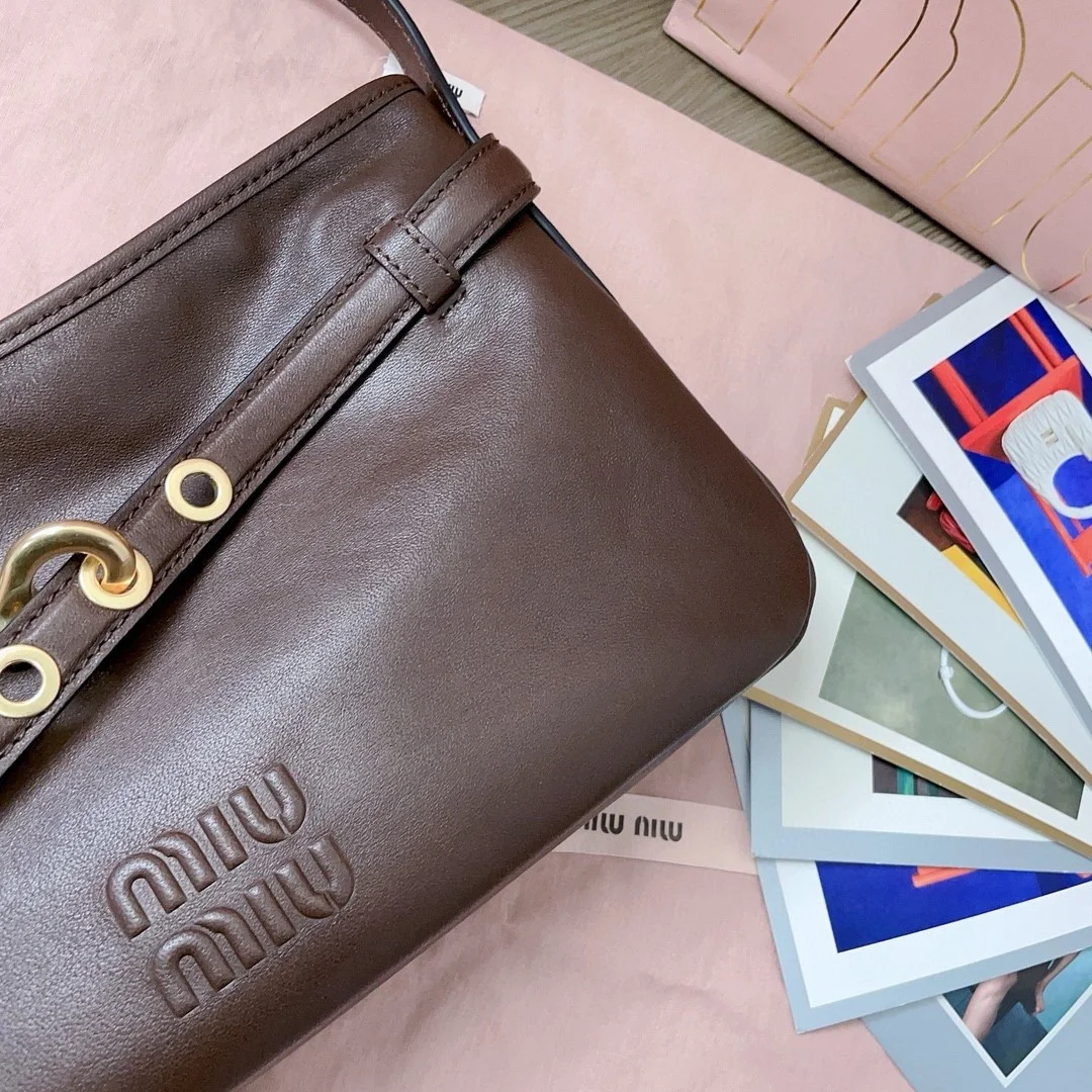 Miu Miu Aventure Small Shoulder Bag in Briarwood Nappa Leather product view 6
