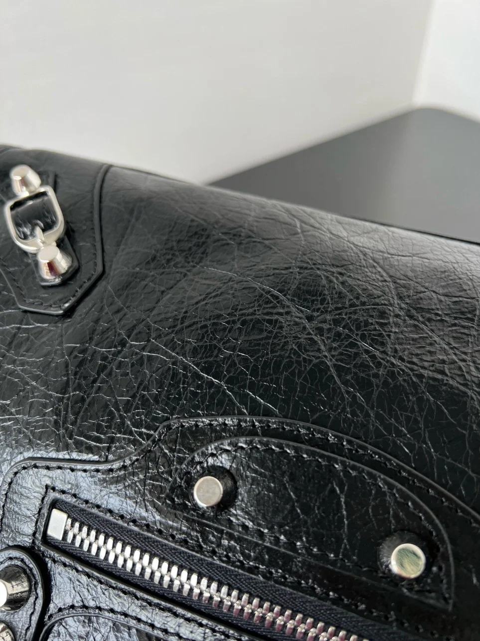 Balenciaga Le City Small Bag in Black Arena Lambskin product view 8