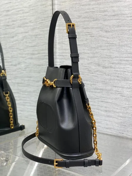 Dior C’est Medium Bag in Black Saddle Calfskin product view 9