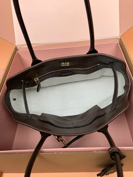 Miu Miu Aventure Large Tote Bag in Briarwood Nappa Leather product view 9
