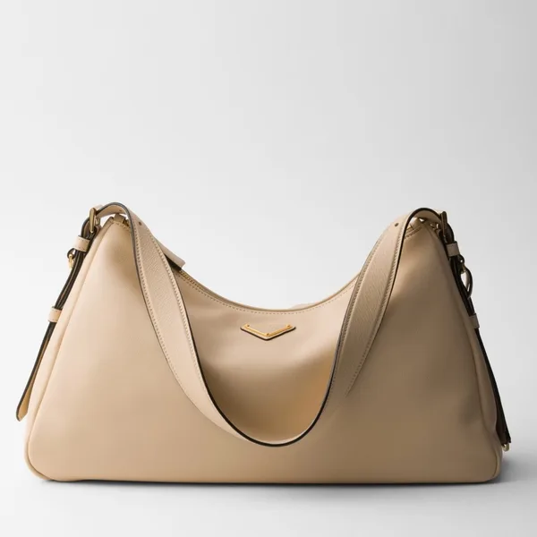 Prada Aimee Large Shoulder Bag in Travertine Leather product photo