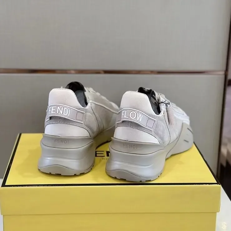 Fendi Beige/Black Flow Low-Top Sneakers product view 6