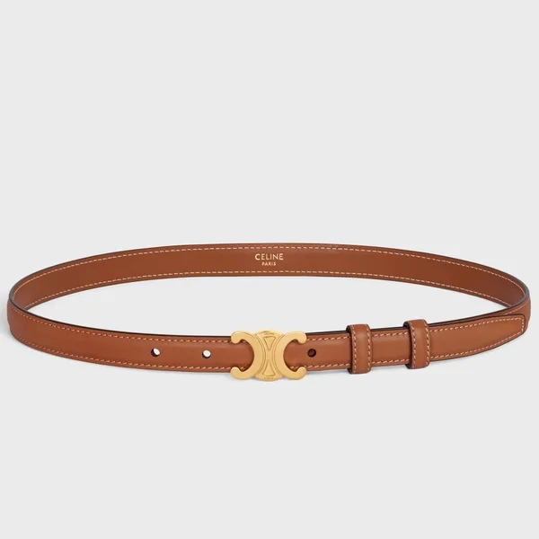 Celine Small Triomphe Belt 18MM in Brown Calfskin product photo