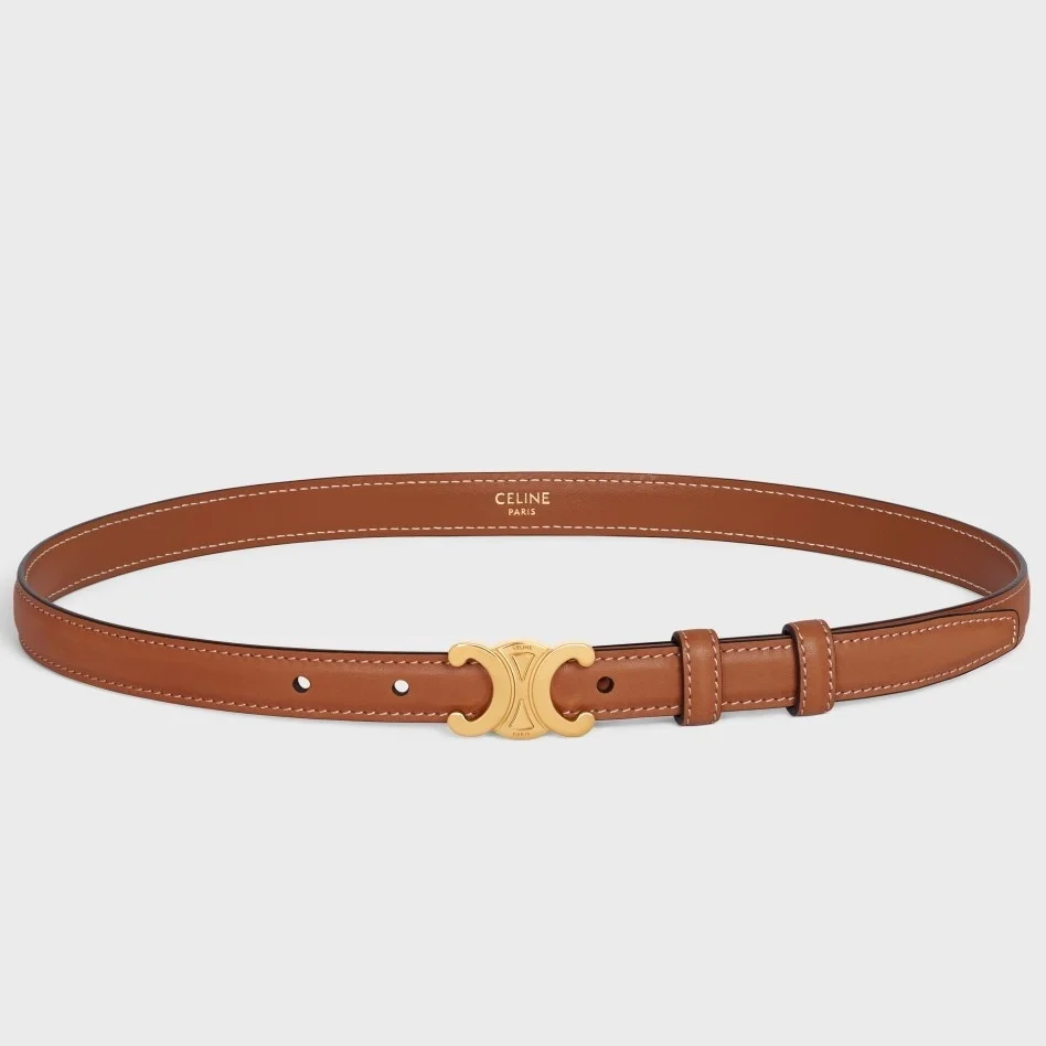 Celine Small Triomphe Belt 18MM in Brown Calfskin product view 1
