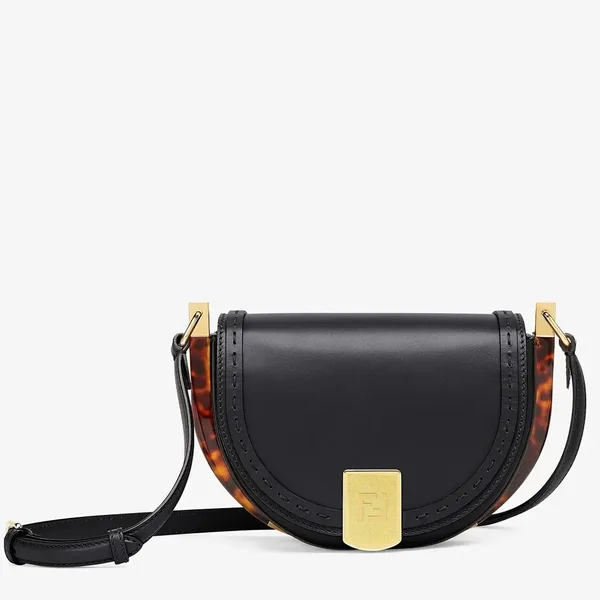 Fendi Moonlight Saddle Bag In Black Calfskin product photo