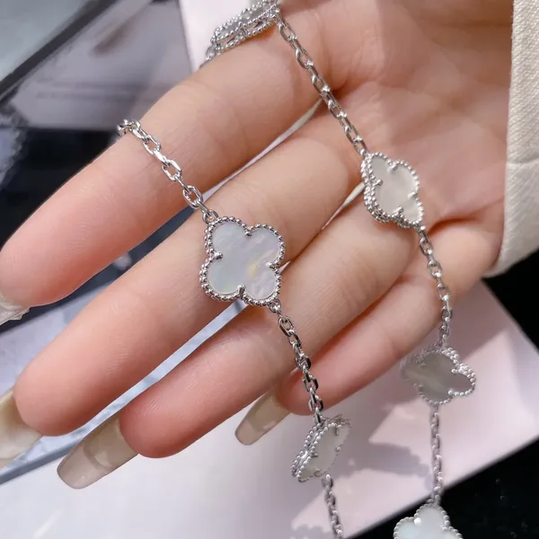 Van Cleef & Arpels Alhambra White Ten-Motif Silver-Tone Necklace product view 8