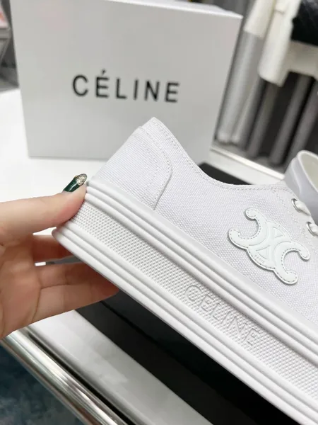 Celine Women’s Jane Low-top Sneakers in White Canvas product view 4