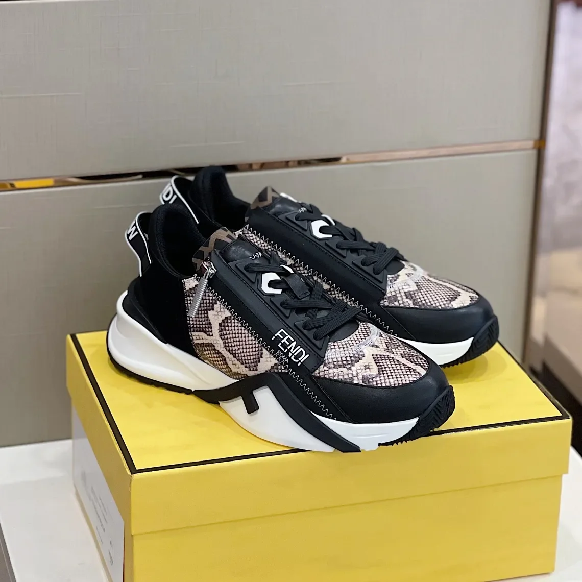 Fendi Flow Low-Top Sneaker in Classic Black & White product view 1