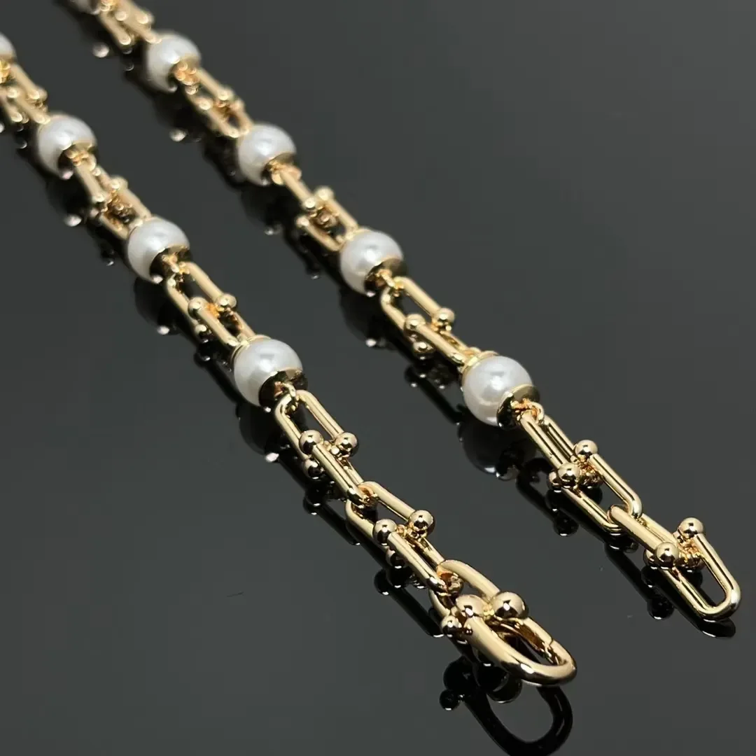 Tiffany & Co. HardWear Pearl-Effect Link Necklace Gold-Tone product view 1