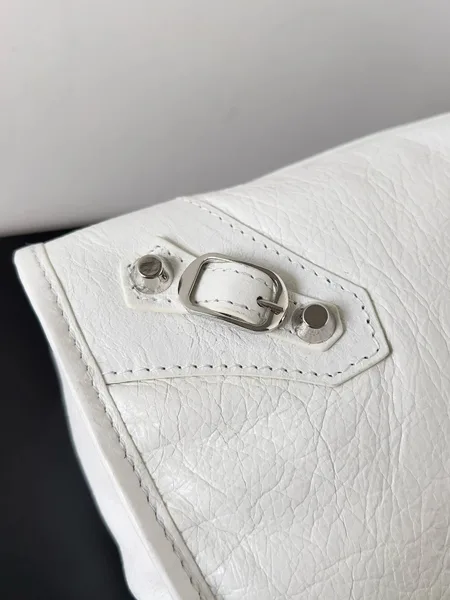 Balenciaga Le City Small Bag in White Arena Lambskin product view 8