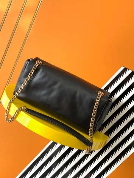 Saint Laurent Calypso Shoulder Bag In Black Lambskin product view 9