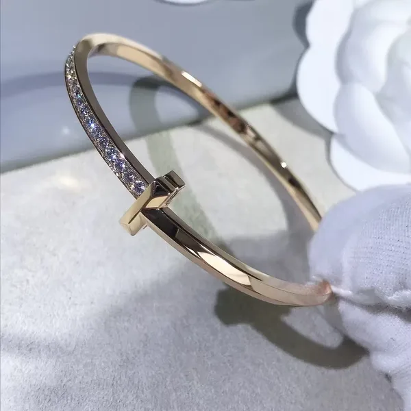 Tiffany & Co. T1 Narrow Half Pavé-Effect Hinged Bangle Two-Tone product view 6