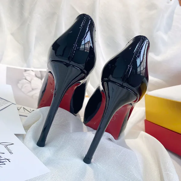 Christian Louboutin New Very Prive 120 Peep-Toe Platform Pumps Black product view 8
